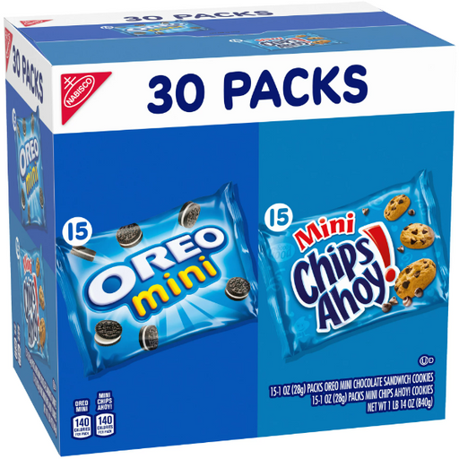 Product image of Nabisco Crowd Favorites Cookie Variety Pack, CHIPS AHOY! Mini & OREO Mini, 30 Snack Packs