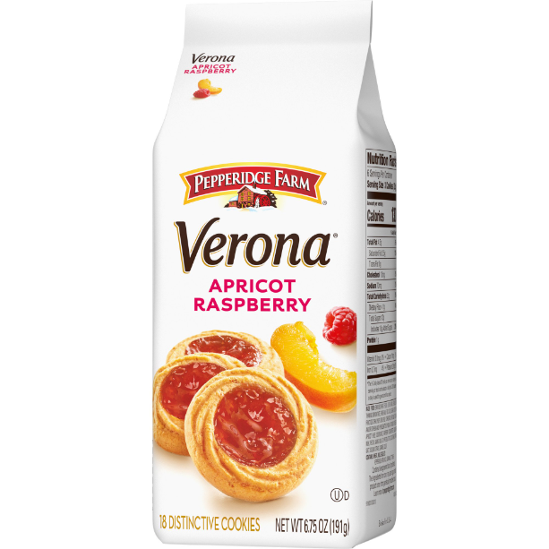 Product image of Pepperidge Farm Verona Apricot Raspberry Thumbprint Cookies, 6.75 Oz Bag