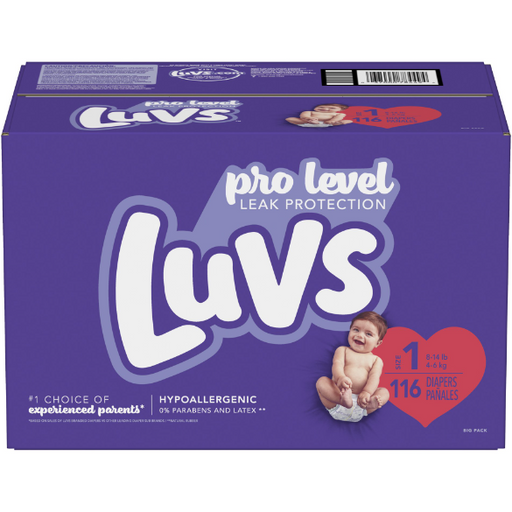 Product image of Luvs Pro Level Leak Protection Diapers, Size 1, 116 Count