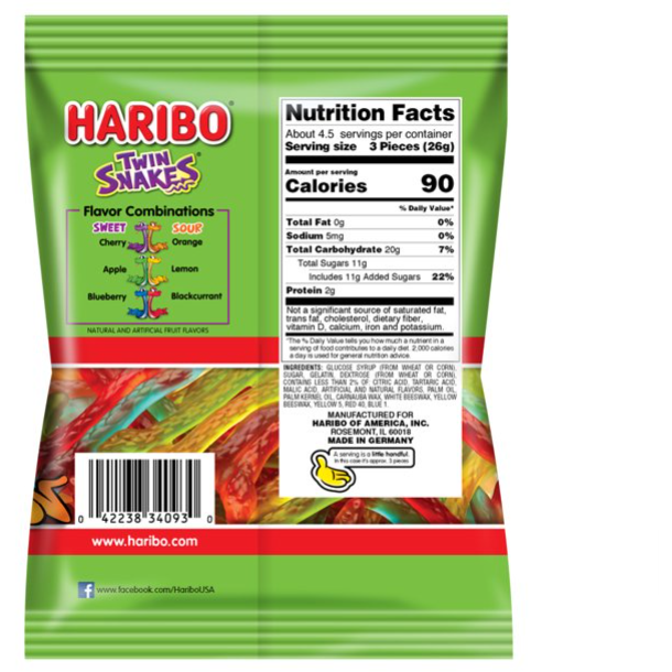 Product image of Haribo Confectionery Twin Snakes 5oz