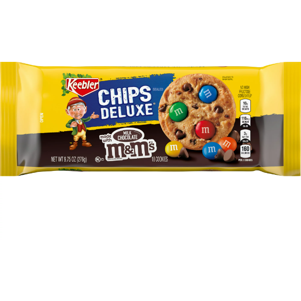 Product image of Keebler Chips Deluxe Milk Chocolate M&M's Chocolate Candies Cookies, 9.75 oz