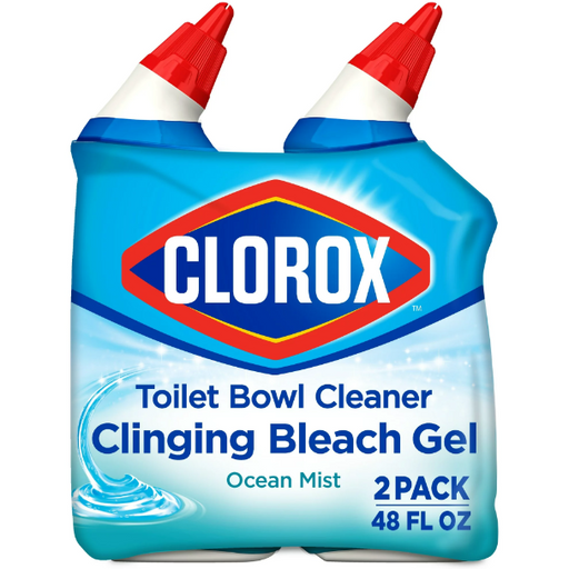 Product image of Clorox Toilet Bowl Cleaner Clinging Bleach Gel, Cool Wave - 24 oz, 2 Pack