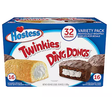 Product image of Hostess Twinkies And Ding Dongs Variety Pack (1.31oz., 32 pk.)