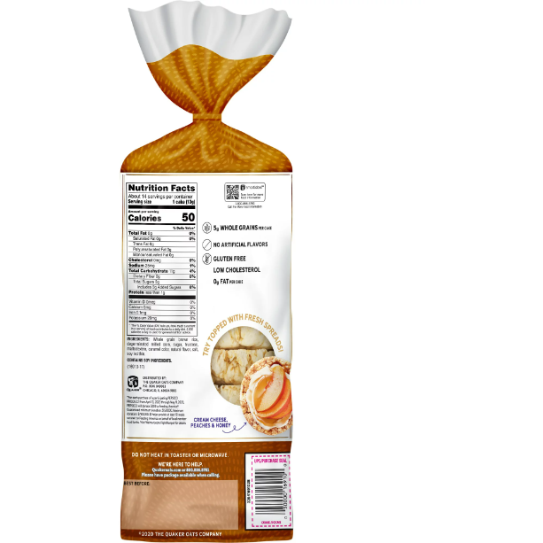 Product image of Quaker Gluten-Free Rice Cakes, Caramel, 6.5 Oz