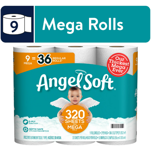 Product image of Angel Soft Toilet Paper, 9 Mega Rolls