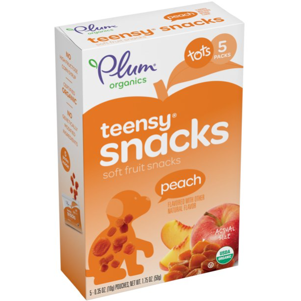 Product image of Plum Organic Stage 2, Peach Baby Snack, 1.75 oz Box