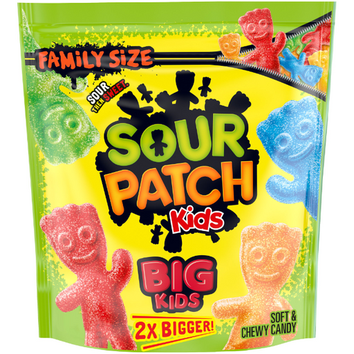 Product image of SOUR PATCH KIDS Big Soft & Chewy Candy, Family Size, 1.7 lb Bag