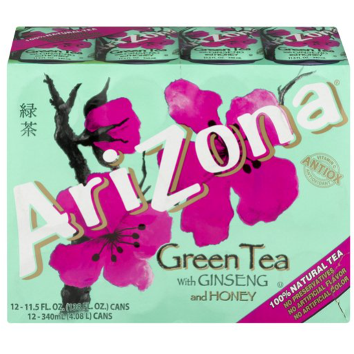 Product image of (12 Cans) Arizona Green Tea with Ginseng and Honey, 11.5 fl oz
