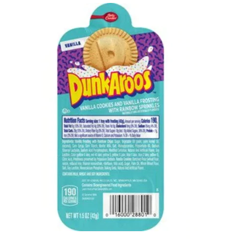 Product image of Dunkaroos Cookies & Frosting, Vanilla, with Rainbow Sprinkles 1.5 oz