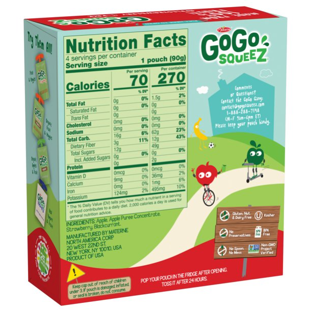 Product image of GoGo squeeZ Applesauce, Apple Strawberry, 3.2 Oz
