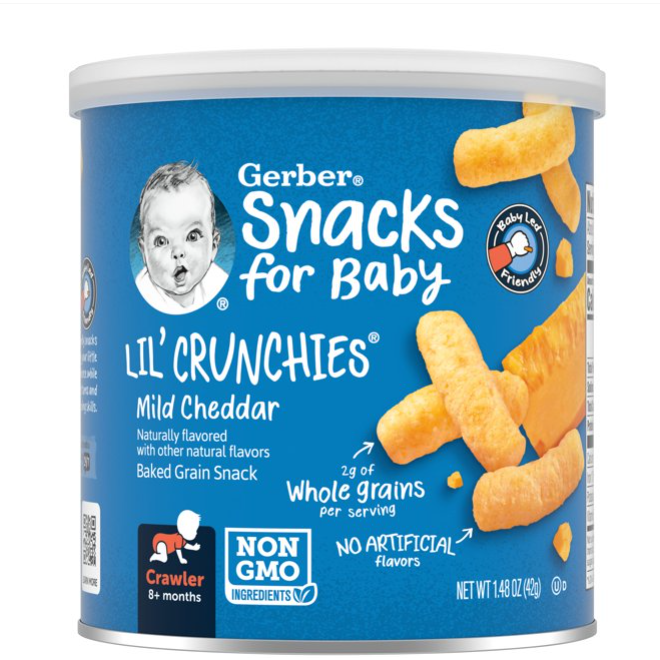 Product image of Gerber Lil Crunchies Mild Cheddar Baked Corn Snacks, 1.48 Oz