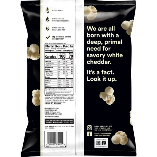 Product image of Smartfood White Cheddar Popcorn, 6.75 oz Bag