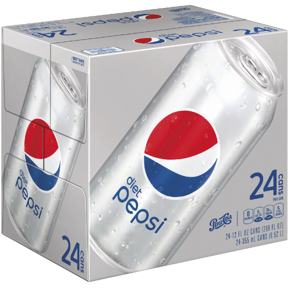 Product image of Diet Pepsi Cola Soda Pop, 12 fl oz, 24 Pack Cans