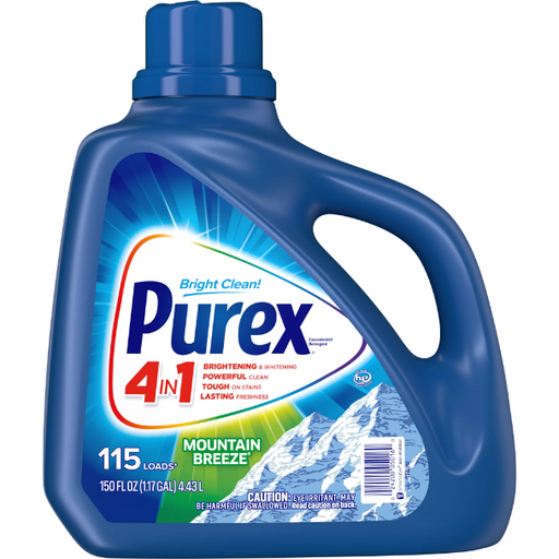 Product image of Purex Liquid Laundry Detergent, Mountain Breeze, 150 Fluid Ounces, 115 Loads