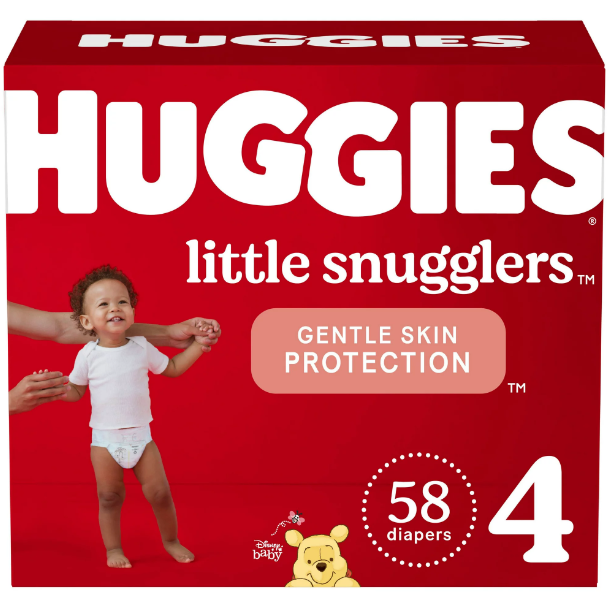 Product image of Huggies Little Snugglers Baby Diapers, Size 4, 58 Ct