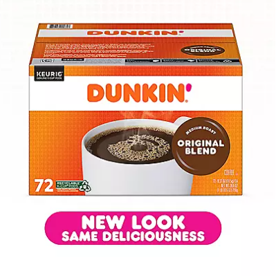 Product image of Dunkin' Donuts Medium Roast K-Cup Coffee Pods, Original Blend, 72 ct.
