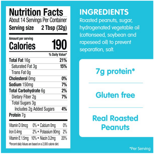 Product image of SKIPPY Peanut Butter, Creamy, 7 g protein per serving, 16.3 oz
