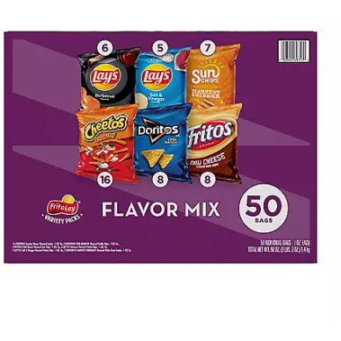 Product image of Frito-Lay Flavor Mix Chips and Snacks Variety Pack (50 pk.)