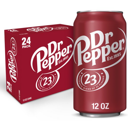 Product image of Dr Pepper Soda, 12 fl oz cans, 24 pack