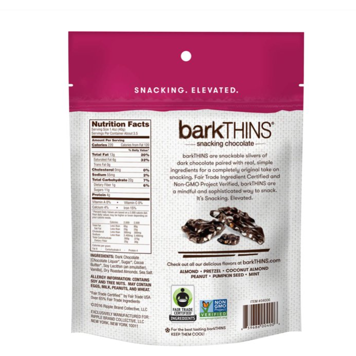 Product image of barkTHINS Almond with Sea Salt Dark Chocolate - 4.7oz