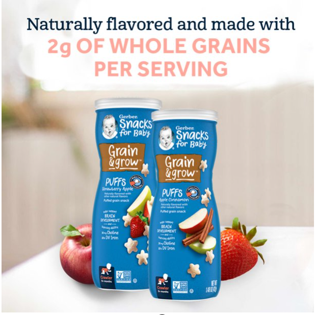 Product image of Gerber Puffs Blueberry Cereal Snacks, 1.48 Oz