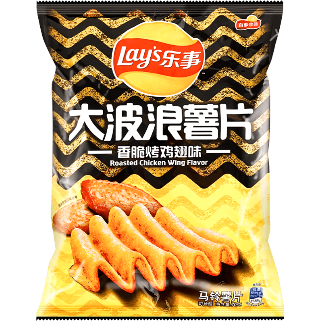 Product image of Lay's Wavy Chips, Roasted Chicken Wing Flavor 70 g