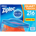 Product image of Ziploc Easy Open Tabs Freezer Quart Bags (216 ct.)