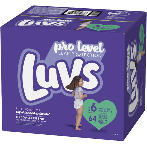 Product image of Luvs Pro Level Breathable Soft Diapers - Size 6, 64 Count