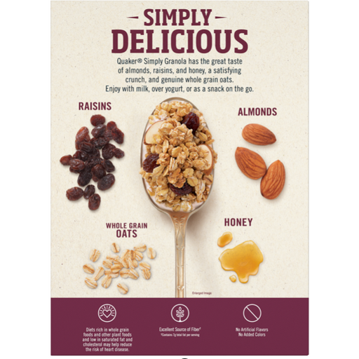 Product image of Quaker Simply Granola Oats Honey Raisins & Almonds 24.1 oz