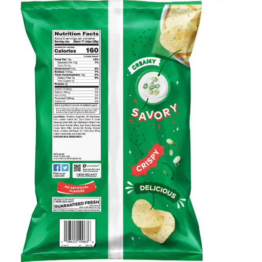 Product image of Lay's Potato Chips, Sour Cream & Onion Flavor, 7.75 oz Bag