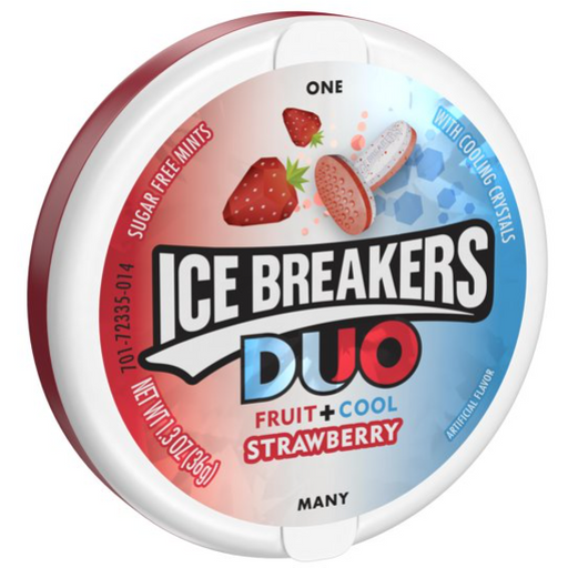 Product image of Ice Breakers, Sugar Free Duo Mints, Strawberry Fruit and Cool, 1.3 Oz.