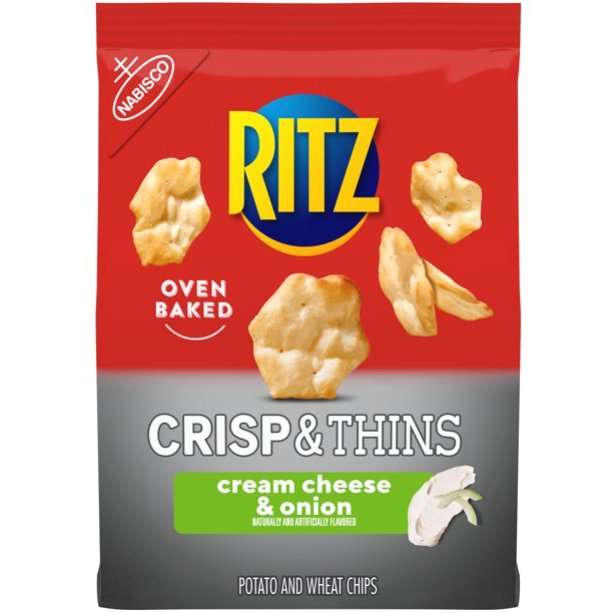 Product image of Ritz Crisp And Thins Cream Cheese And Onion Chips, 7.1 Oz