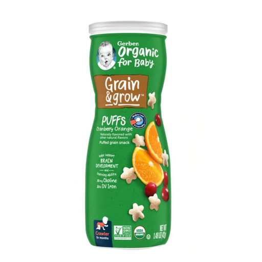 Product image of Gerber Organic Puffs Cranberry Orange Cereal Snacks, 1.48 Oz