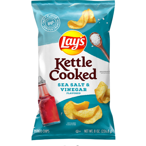 Product image of Lay's Kettle Cooked Sea Salt & Vinegar Potato Chips, 8 Oz.