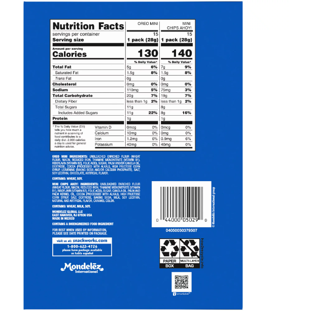 Product image of Nabisco Crowd Favorites Cookie Variety Pack, CHIPS AHOY! Mini & OREO Mini, 30 Snack Packs