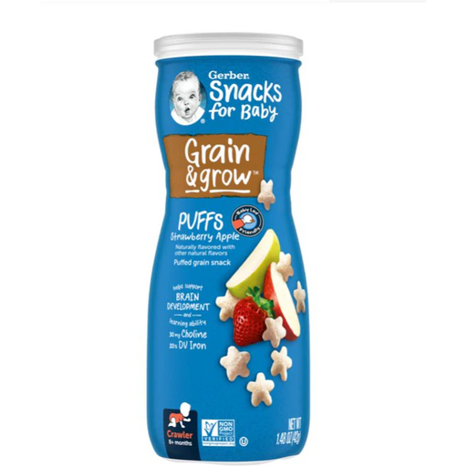 Product image of Gerber Puffs Strawberry Apple Cereal Snacks, 1.48 Oz