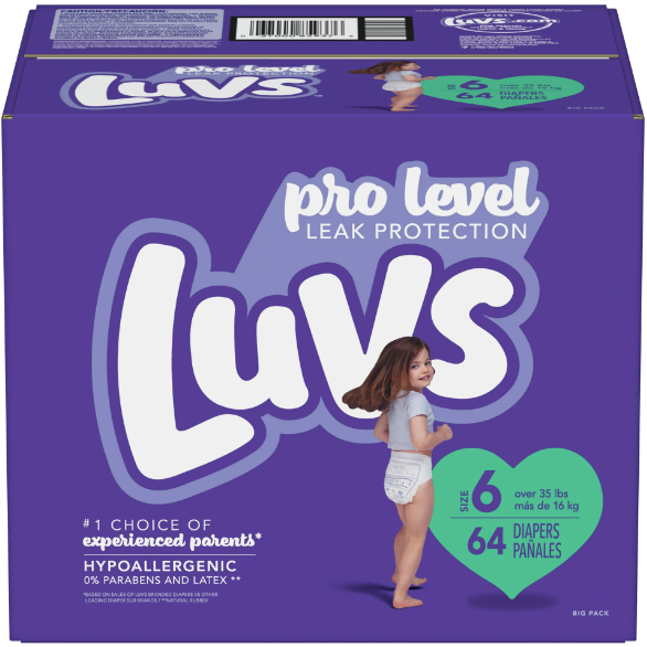 Product image of Luvs Pro Level Breathable Soft Diapers - Size 6, 64 Count