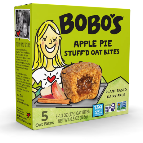 Product image of Bobo's Oat Bites, Plant Based, Apple Pie Stuff'd, 5 Count, 1.3 oz Bars