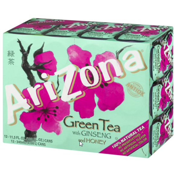 Product image of (12 Cans) Arizona Green Tea with Ginseng and Honey, 11.5 fl oz