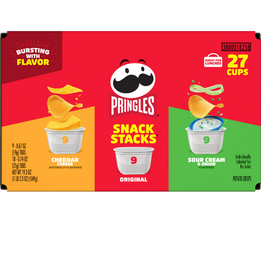 Product image of Pringles Potato Crisps Chips, Variety Pack, 19.3 oz, 27 Count