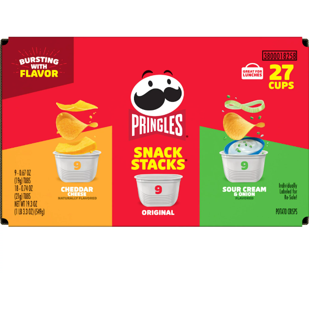 Product image of Pringles Potato Crisps Chips, Variety Pack, 19.3 oz, 27 Count