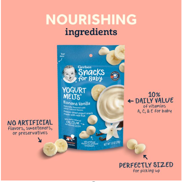 Product image of Gerber Strawberry Yogurt Melts, 1 Oz