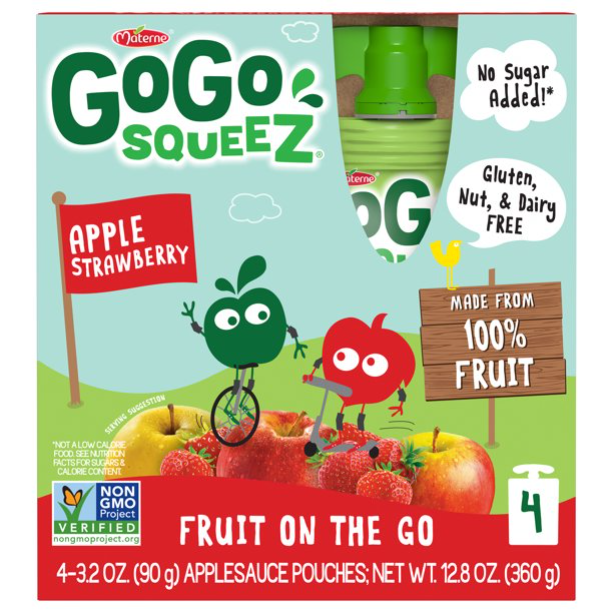 Product image of GoGo squeeZ Applesauce, Apple Strawberry, 3.2 Oz