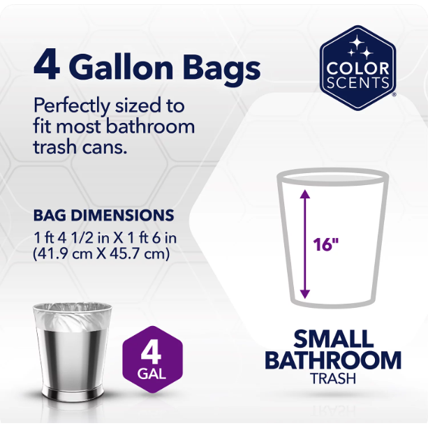 Product image of Color Scents Small Trash Bags, 4 Gallon, 80 Bags (Ocean Mist Scent, Twist Tie)