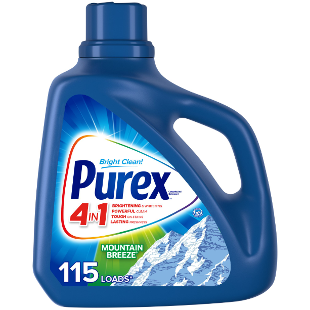 Product image of Purex Liquid Laundry Detergent, Mountain Breeze, 150 Fluid Ounces, 115 Loads