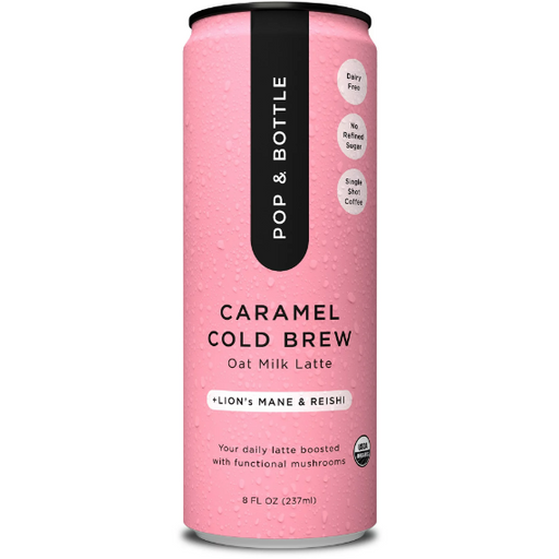 Product image of Pop & Bottle Caramel Oat Milk Latte with Lions Mane and Reishi, Organic, 8 Fl oz