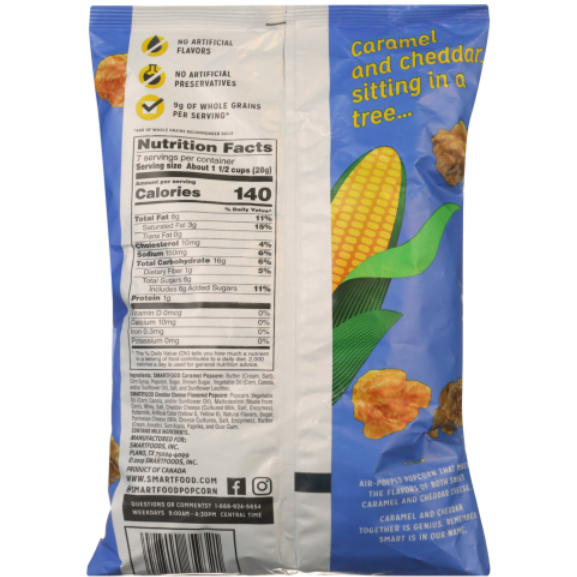 Product image of Smartfood Caramel & Cheddar Mix Flavored Popcorn, 7 oz