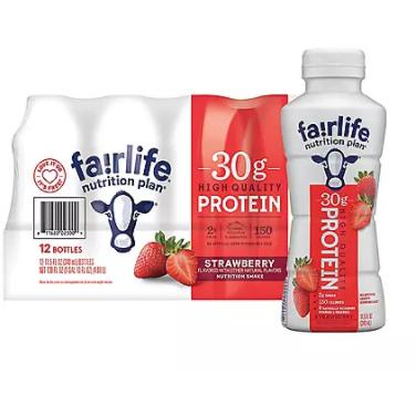 Product image of Fairlife Nutrition Plan Strawberry, 30g Protein Shake (11.5 fl. oz., 12 pk.)