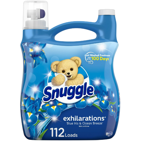 Product image of Snuggle Exhilarations Liquid Fabric Softener, Blue Iris & Ocean Breeze, 96 Ounce, 112 Loads