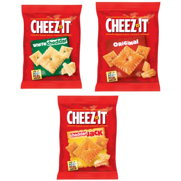 Product image of Cheez-It Cheese Crackers, Baked Snack Crackers, Office and Kids Snacks, Variety Pack, 12 Ct, 12.1 Oz, Box